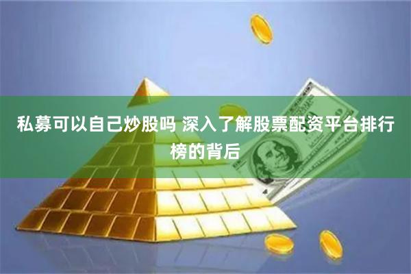 私募可以自己炒股吗 深入了解股票配资平台排行榜的背后