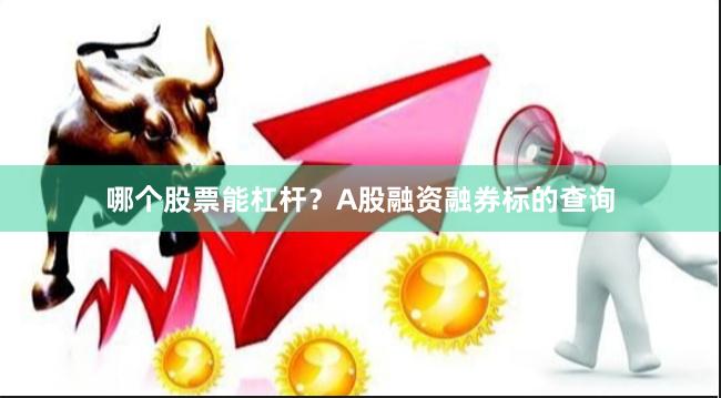 哪个股票能杠杆？A股融资融券标的查询